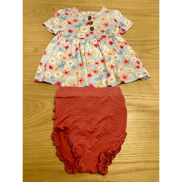 Posh Peanut Two Piece Peplum Floral Set size 2T - Picture 1 of 4